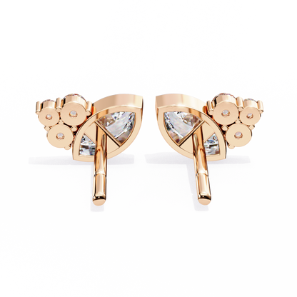0.47 CTW Marquise & Round Lab-Grown Diamond Cluster Stud Earrings in 14K Gold