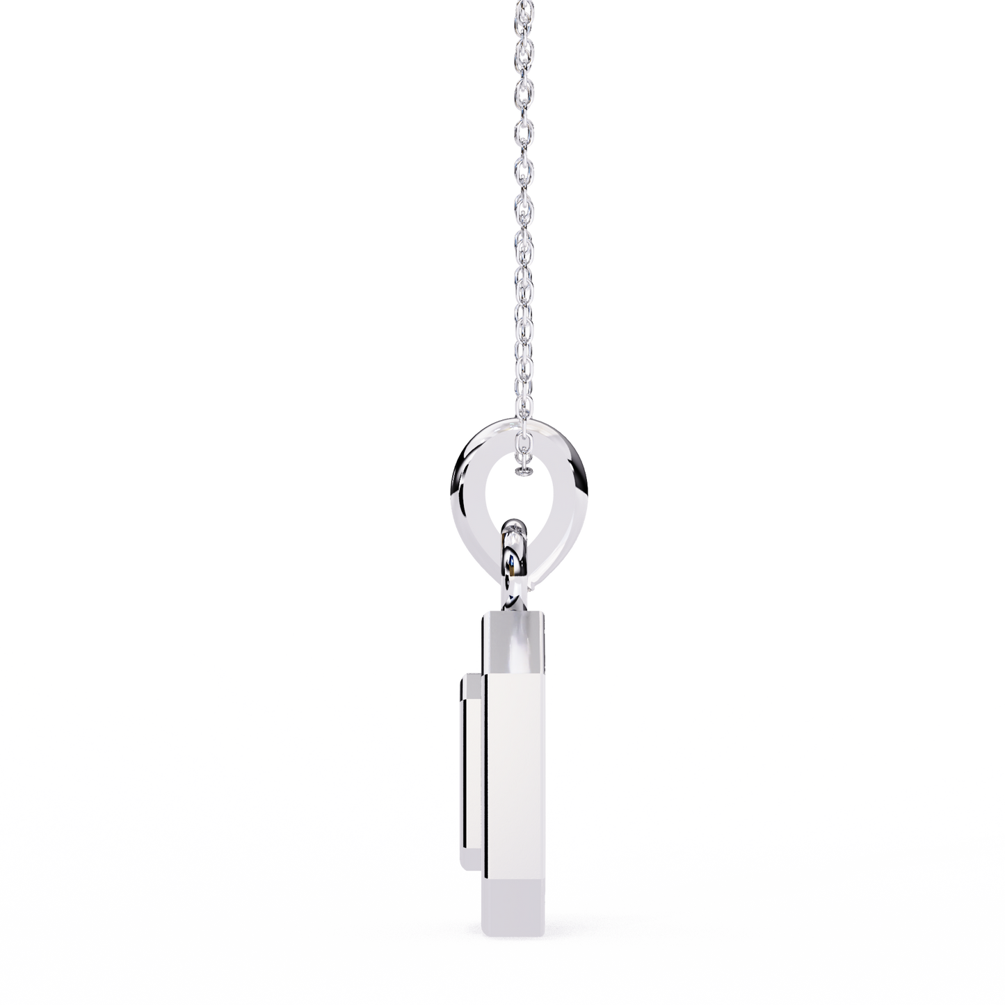 0.20 CTW Octagonal Frame Lab-Grown Diamond Pendant Necklace in 14K Gold & Platinum