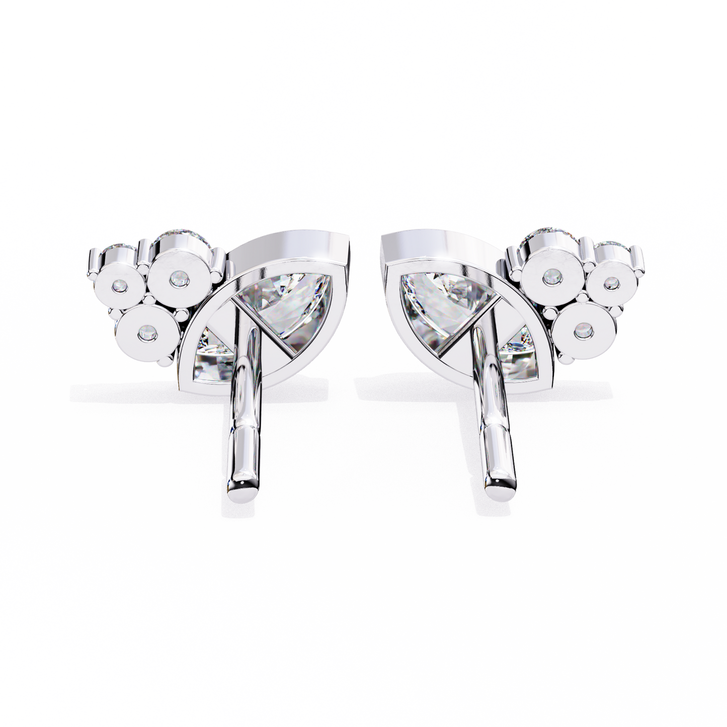 0.47 CTW Marquise & Round Lab-Grown Diamond Cluster Stud Earrings in 14K Gold