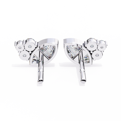 0.47 CTW Marquise & Round Lab-Grown Diamond Cluster Stud Earrings in 14K Gold