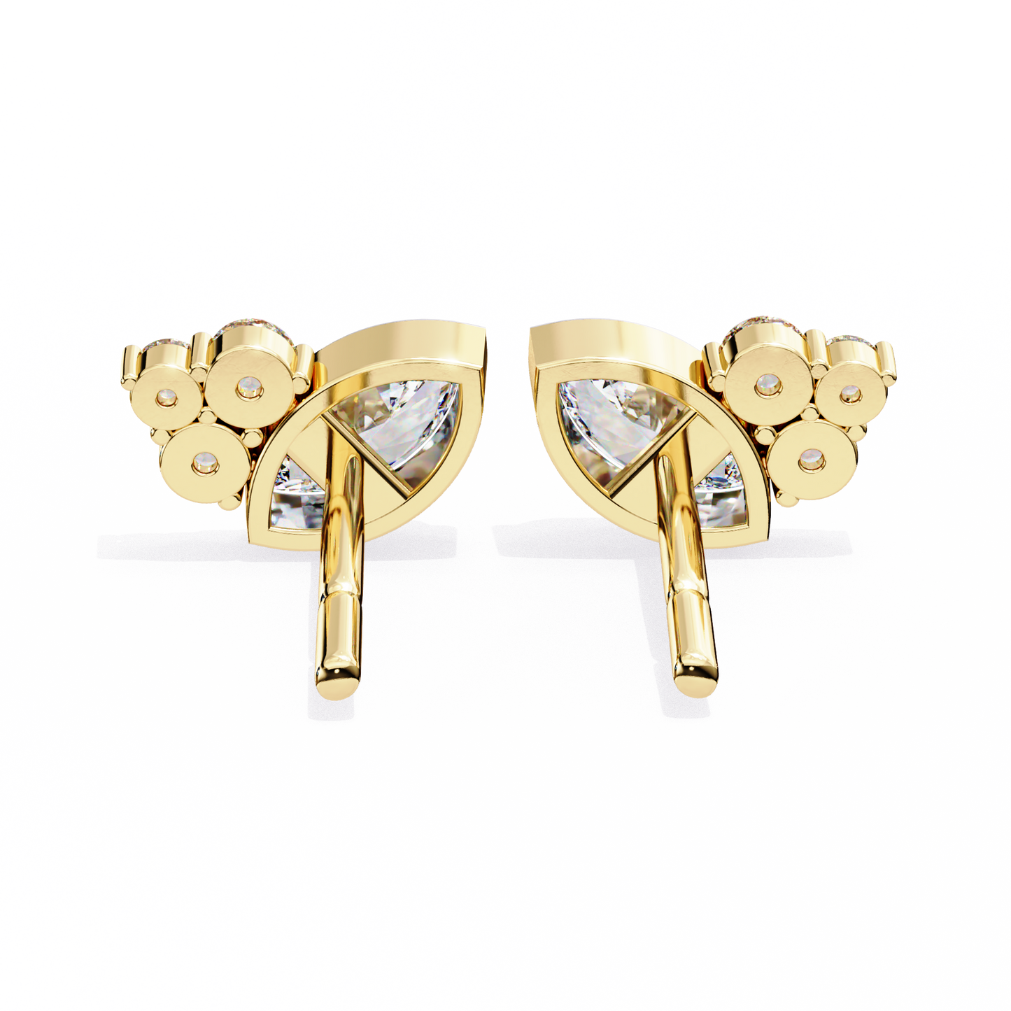 0.47 CTW Marquise & Round Lab-Grown Diamond Cluster Stud Earrings in 14K Gold