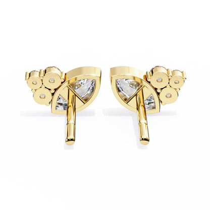 0.47 CTW Marquise & Round Lab-Grown Diamond Cluster Stud Earrings in 14K Gold