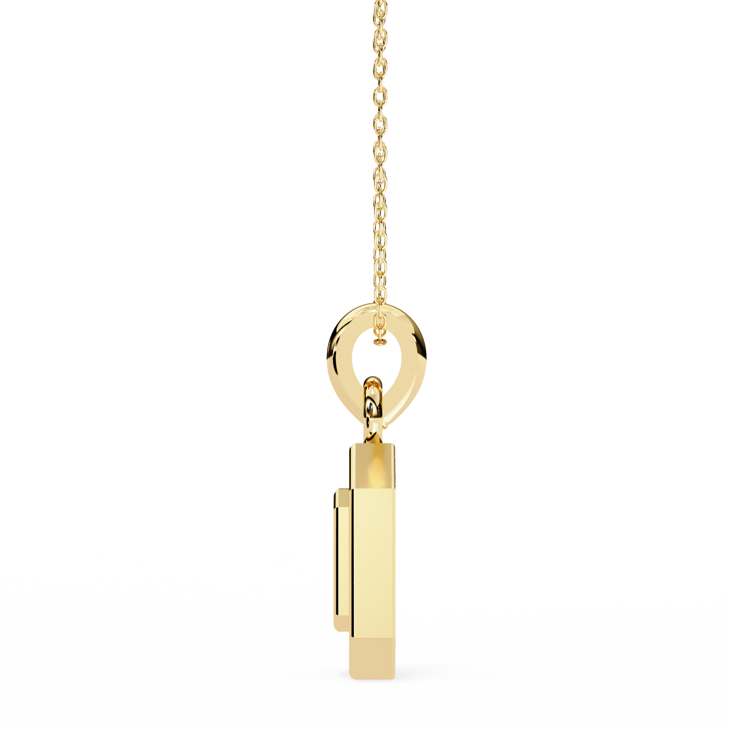 0.20 CTW Octagonal Frame Lab-Grown Diamond Pendant Necklace in 14K Gold & Platinum