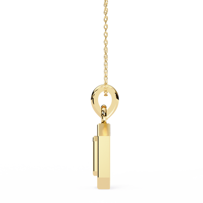 0.20 CTW Octagonal Frame Lab-Grown Diamond Pendant Necklace in 14K Gold & Platinum