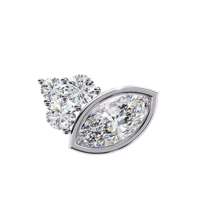 0.47 CTW Marquise & Round Lab-Grown Diamond Cluster Stud Earrings in 14K Gold