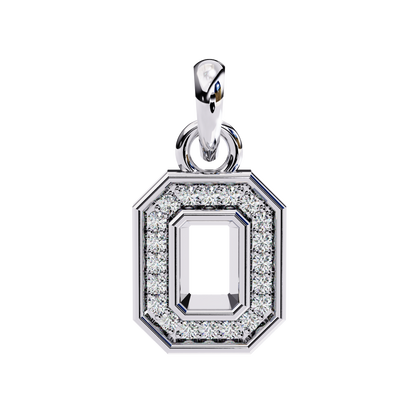 0.20 CTW Octagonal Frame Lab-Grown Diamond Pendant Necklace in 14K Gold & Platinum