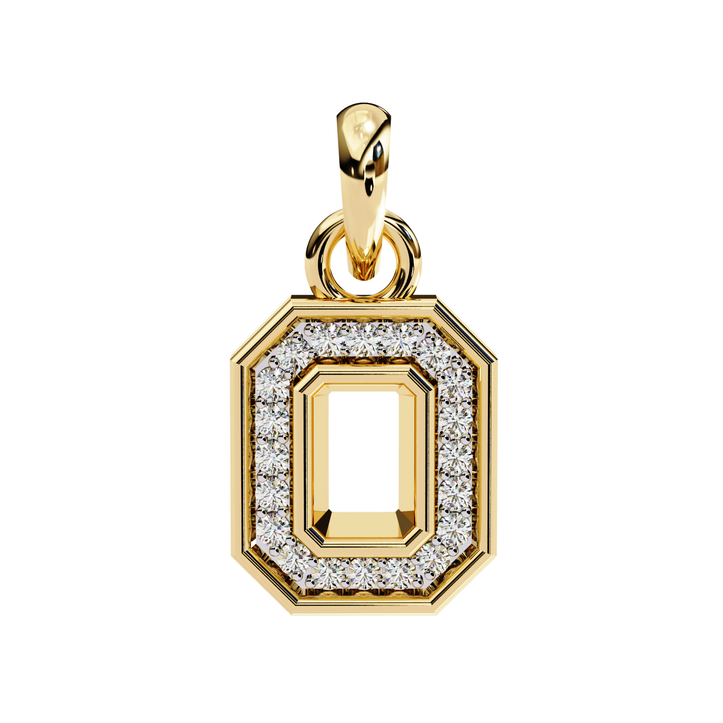 0.20 CTW Octagonal Frame Lab-Grown Diamond Pendant Necklace in 14K Gold & Platinum