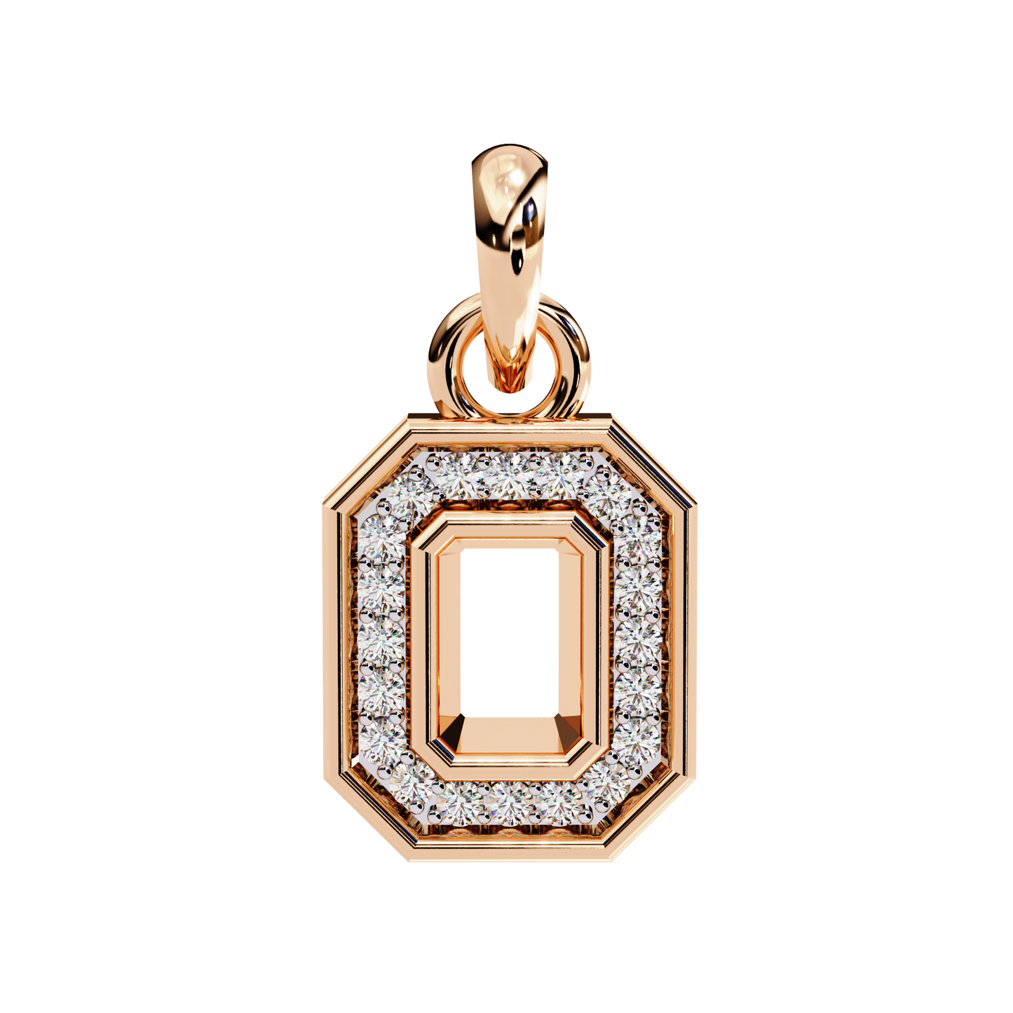 0.20 CTW Octagonal Frame Lab-Grown Diamond Pendant Necklace in 14K Gold & Platinum