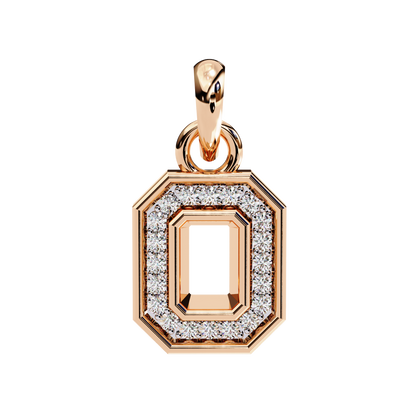 0.20 CTW Octagonal Frame Lab-Grown Diamond Pendant Necklace in 14K Gold & Platinum