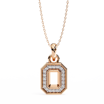 0.20 CTW Octagonal Frame Lab-Grown Diamond Pendant Necklace in 14K Gold & Platinum