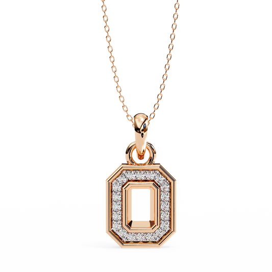 0.20 CTW Octagonal Frame Lab-Grown Diamond Pendant Necklace in 14K Gold & Platinum — product image 2