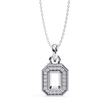 0.20 CTW Octagonal Frame Lab-Grown Diamond Pendant Necklace in 14K Gold & Platinum