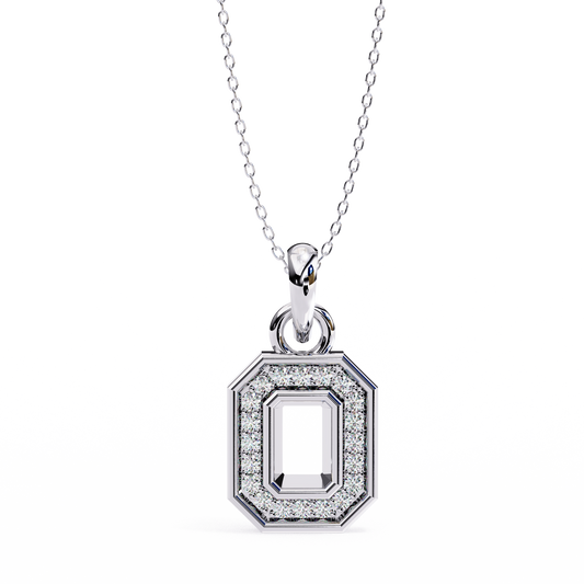 0.20 CTW Octagonal Frame Lab-Grown Diamond Pendant Necklace in 14K Gold & Platinum