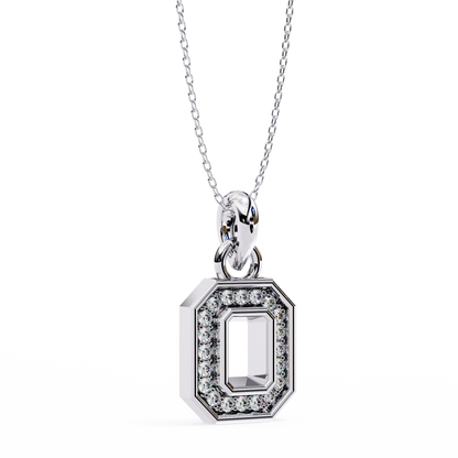 0.20 CTW Octagonal Frame Lab-Grown Diamond Pendant Necklace in 14K Gold & Platinum