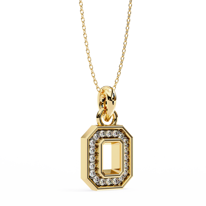 0.20 CTW Octagonal Frame Lab-Grown Diamond Pendant Necklace in 14K Gold & Platinum