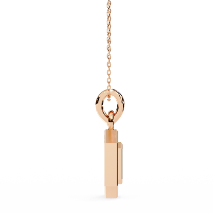 0.20 CTW Octagonal Frame Lab-Grown Diamond Pendant Necklace in 14K Gold & Platinum