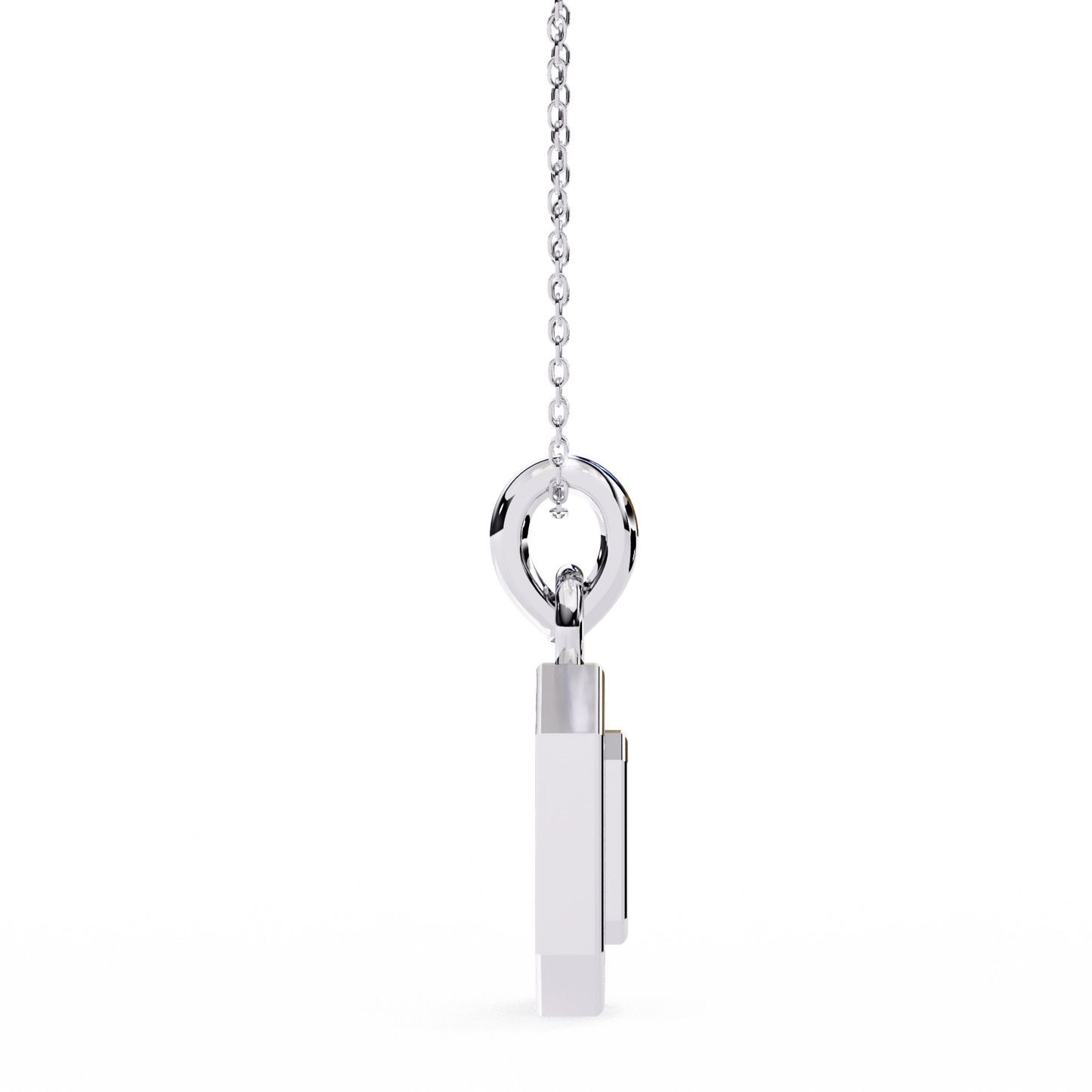 0.20 CTW Octagonal Frame Lab-Grown Diamond Pendant Necklace in 14K Gold & Platinum