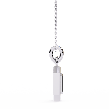 0.20 CTW Octagonal Frame Lab-Grown Diamond Pendant Necklace in 14K Gold & Platinum