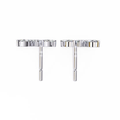 0.35 CTW Marquise & Round Lab-Grown Diamond Botanical Cluster Stud Earrings in 14K Gold