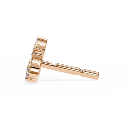 0.35 CTW Marquise & Round Lab-Grown Diamond Botanical Cluster Stud Earrings in 14K Gold