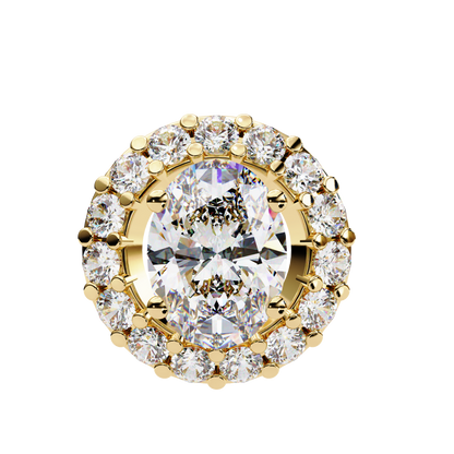 1.00 CTW Oval Halo Lab-Grown Diamond Pendant Necklace in 14K Gold & Platinum