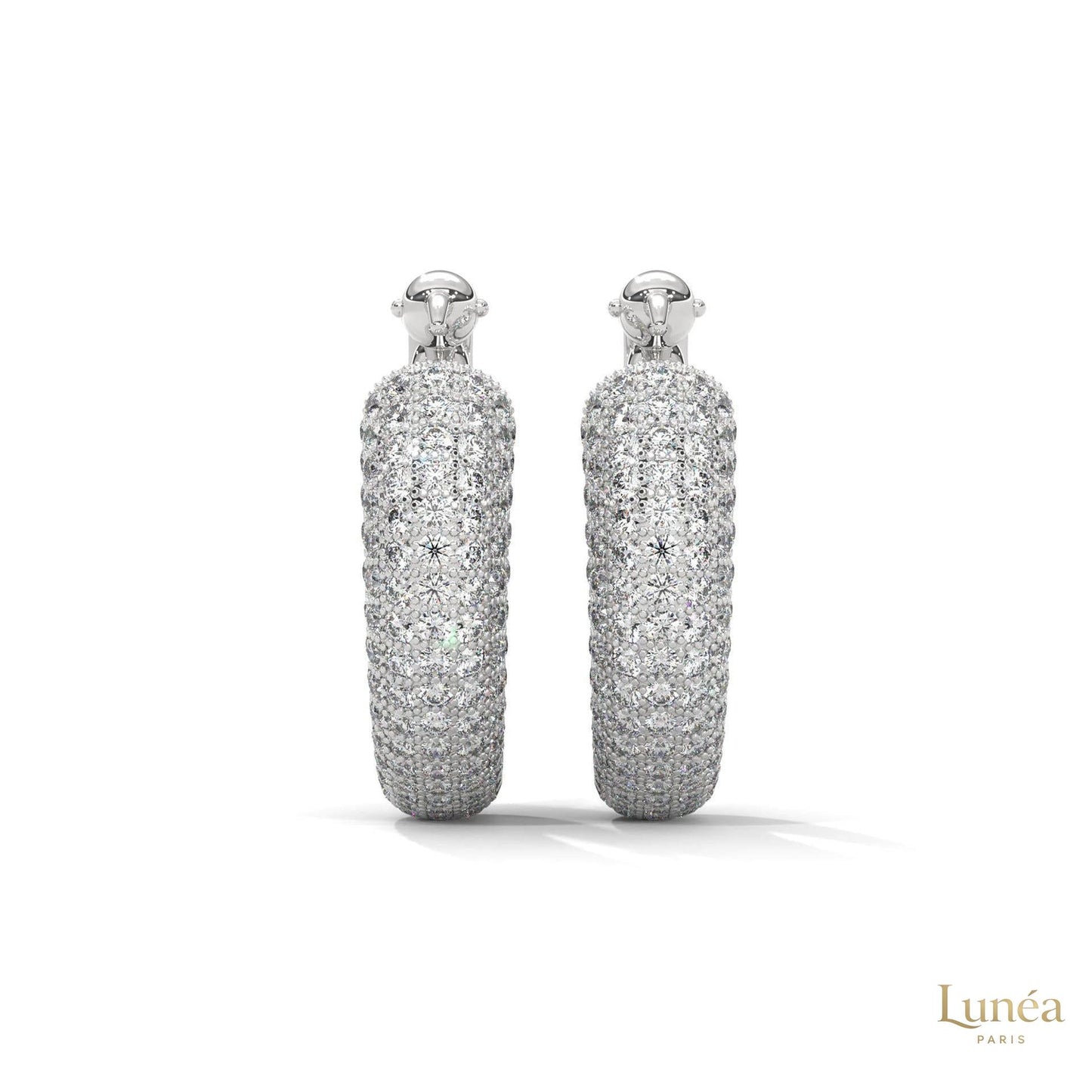 3.00 CT. Pavé Diamond Wide Hoop Earrings