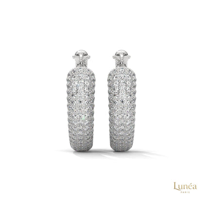 3.00 CT. Pavé Diamond Wide Hoop Earrings