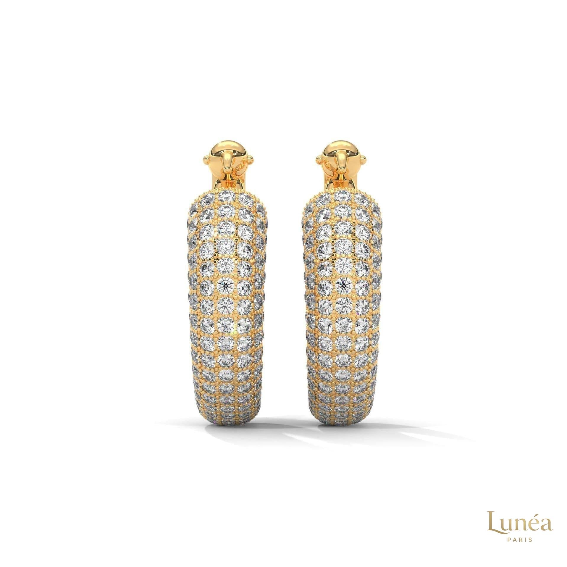 3.00 CT. Pavé Diamond Wide Hoop Earrings