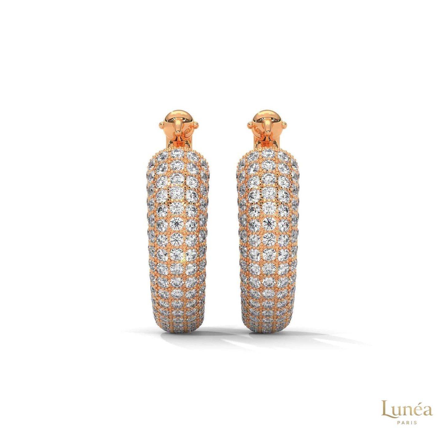 3.00 CT. Pavé Diamond Wide Hoop Earrings