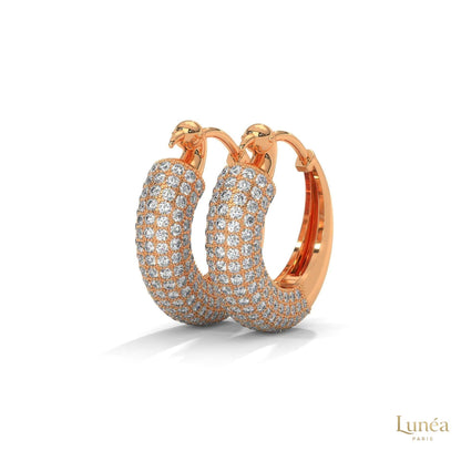 3.00 CT. Pavé Diamond Wide Hoop Earrings