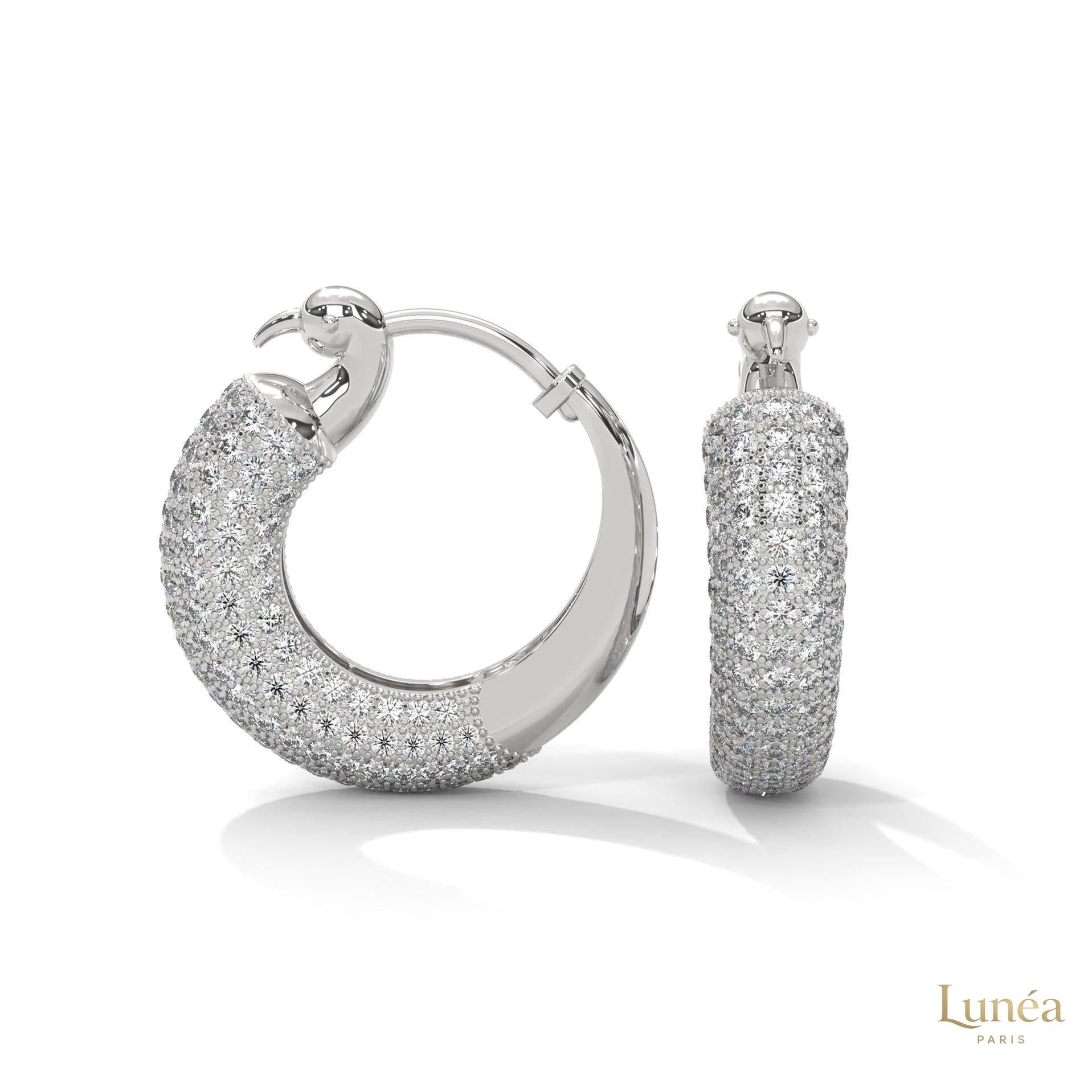 3.00 CT. Pavé Diamond Wide Hoop Earrings