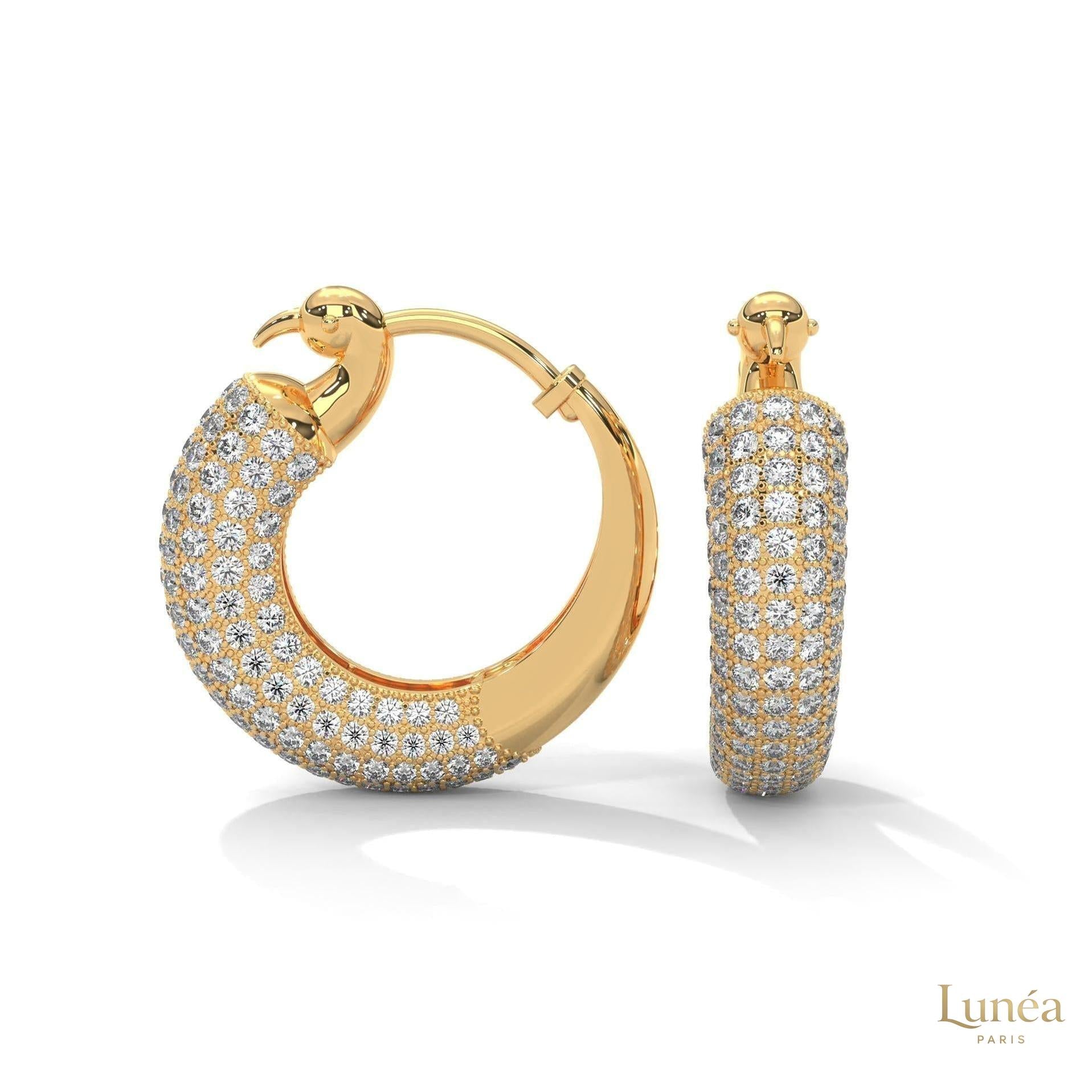 3.00 CT. Pavé Diamond Wide Hoop Earrings
