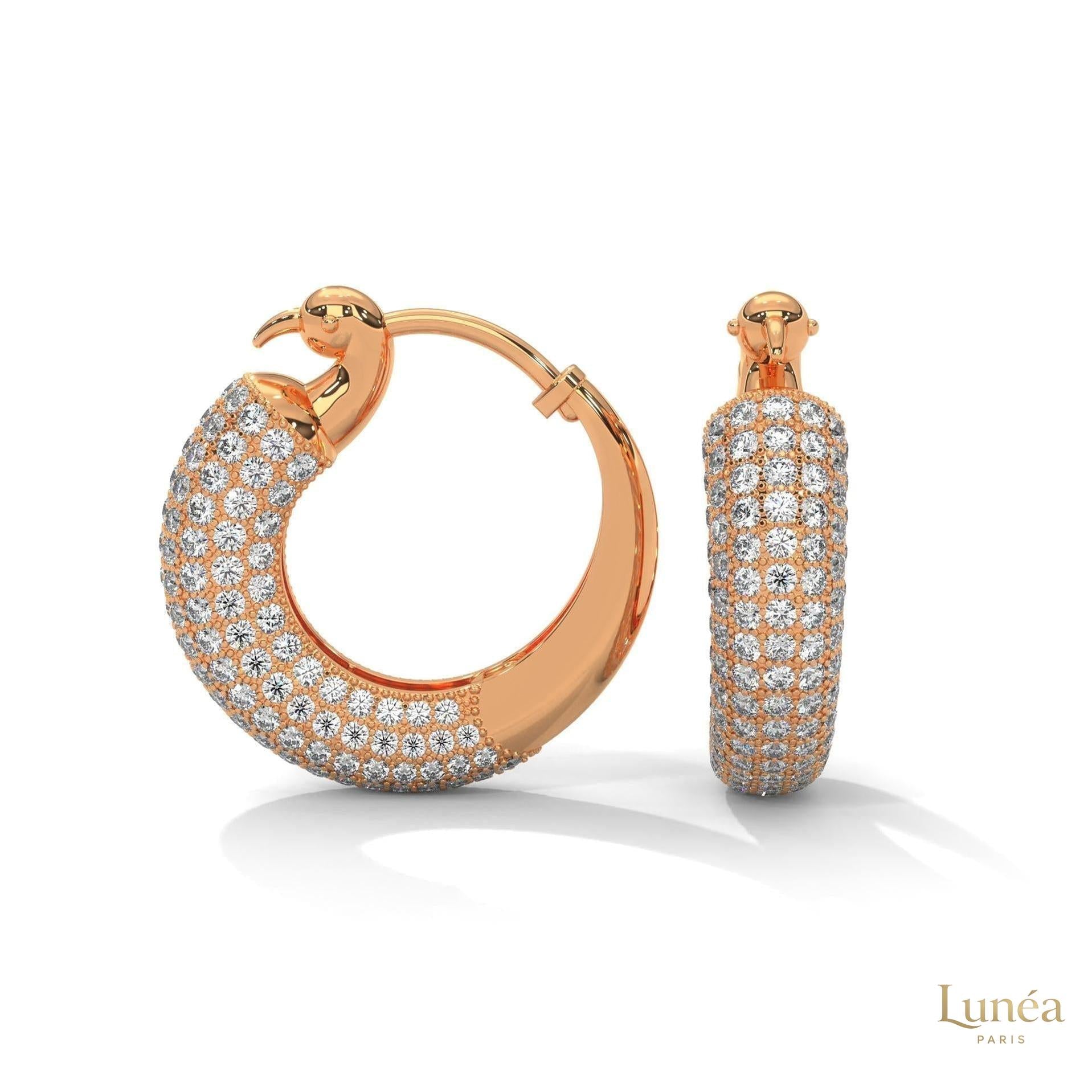 3.00 CT. Pavé Diamond Wide Hoop Earrings