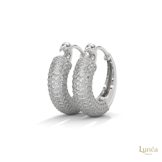 3.00 CT. Pavé Diamond Wide Hoop Earrings