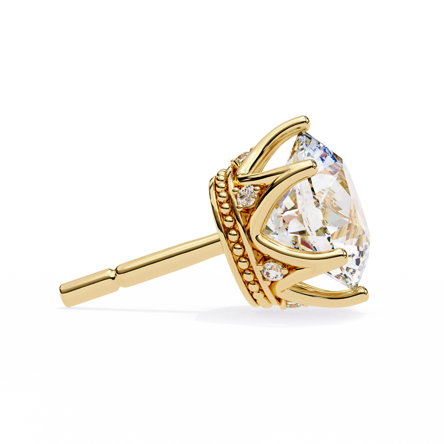 2.62 CTW Round Lab-Grown Diamond Crown-Set Stud Earrings in 14K Gold