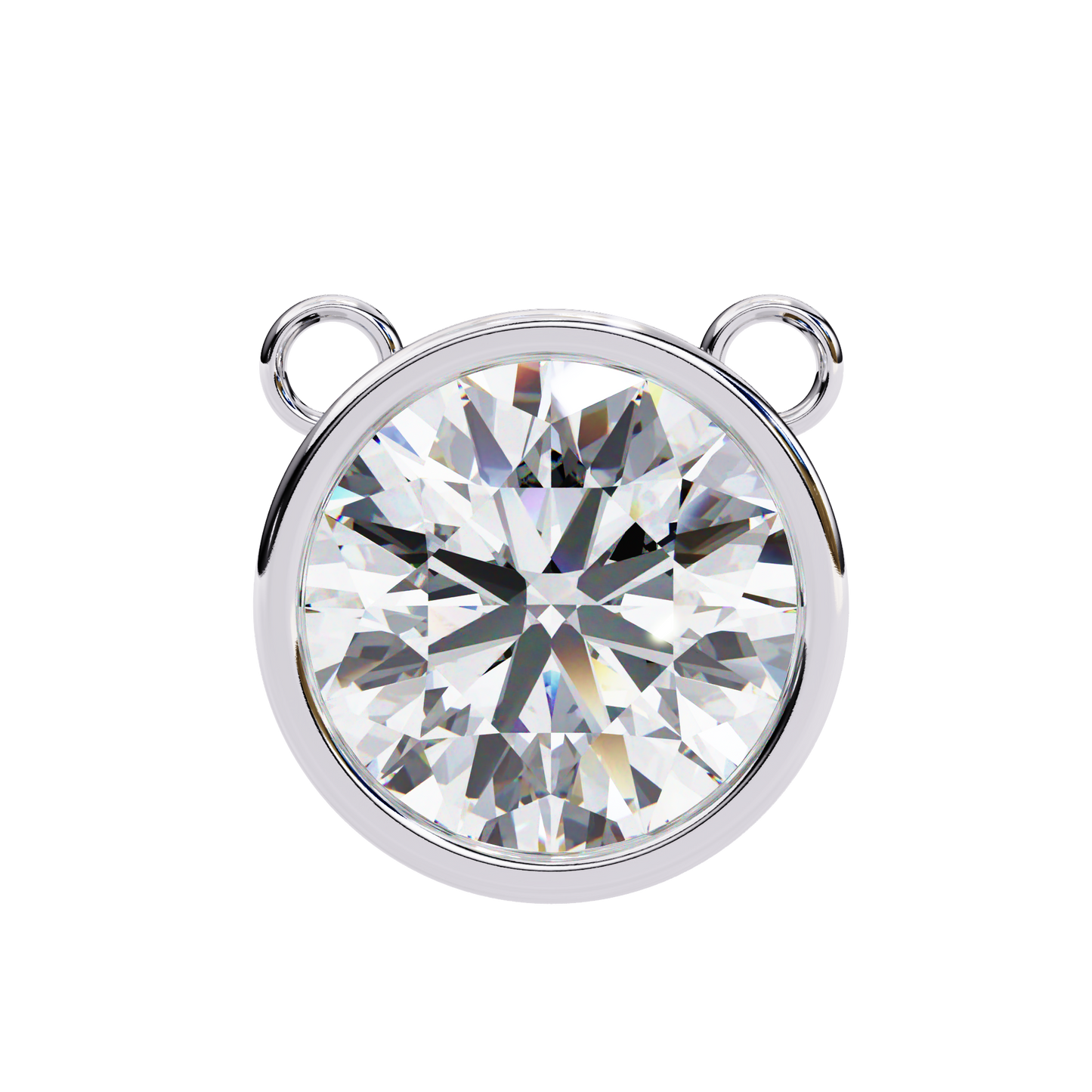 1.8 CT Round Lab-Grown Diamond Bezel Pendant Necklace in 14K Gold & Platinum
