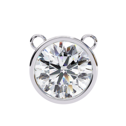 1.8 CT Round Lab-Grown Diamond Bezel Pendant Necklace in 14K Gold & Platinum