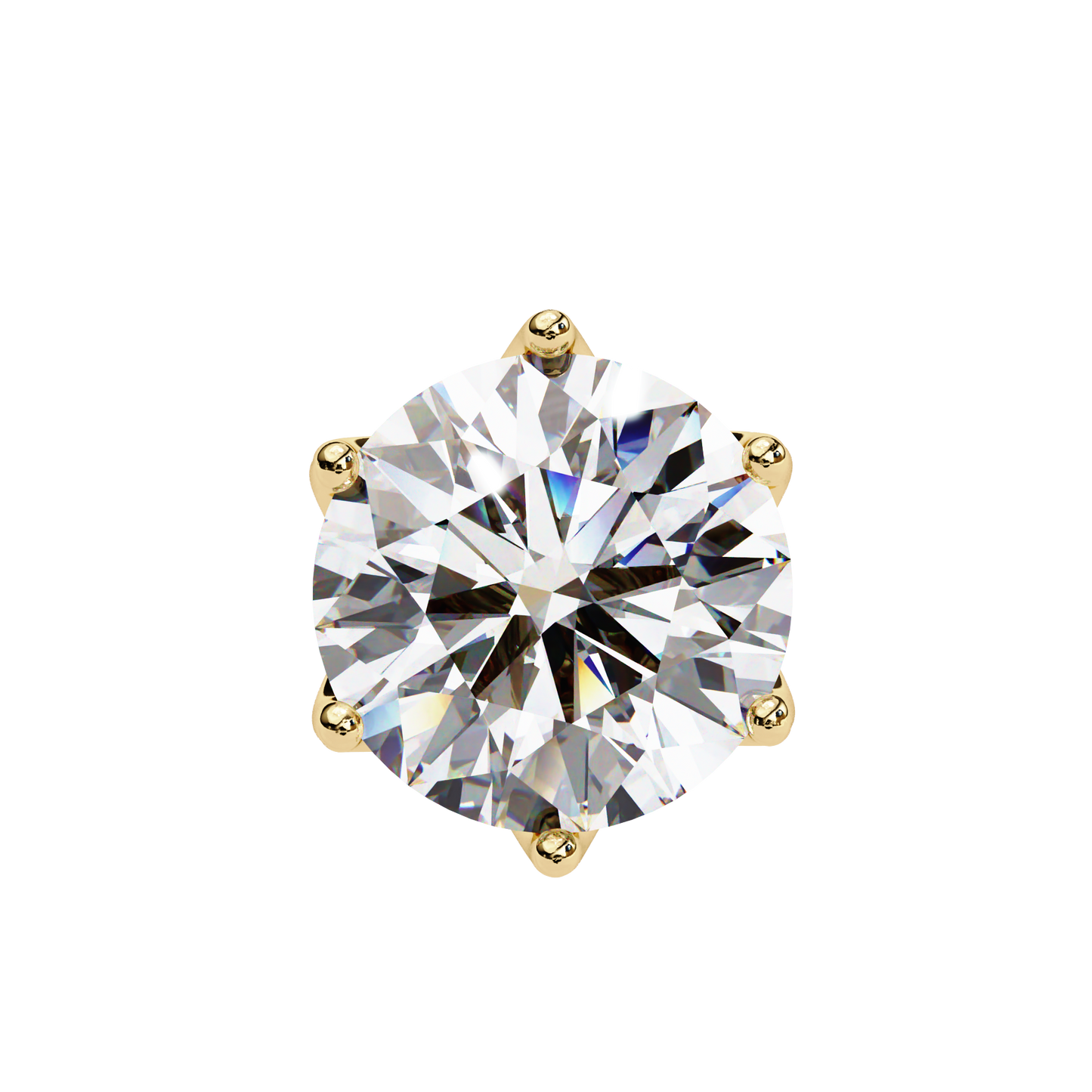 2.62 CTW Round Lab-Grown Diamond Crown-Set Stud Earrings in 14K Gold