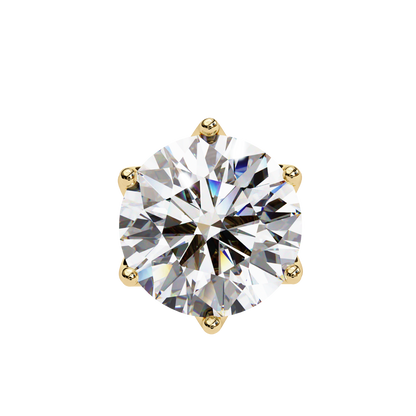 2.62 CTW Round Lab-Grown Diamond Crown-Set Stud Earrings in 14K Gold
