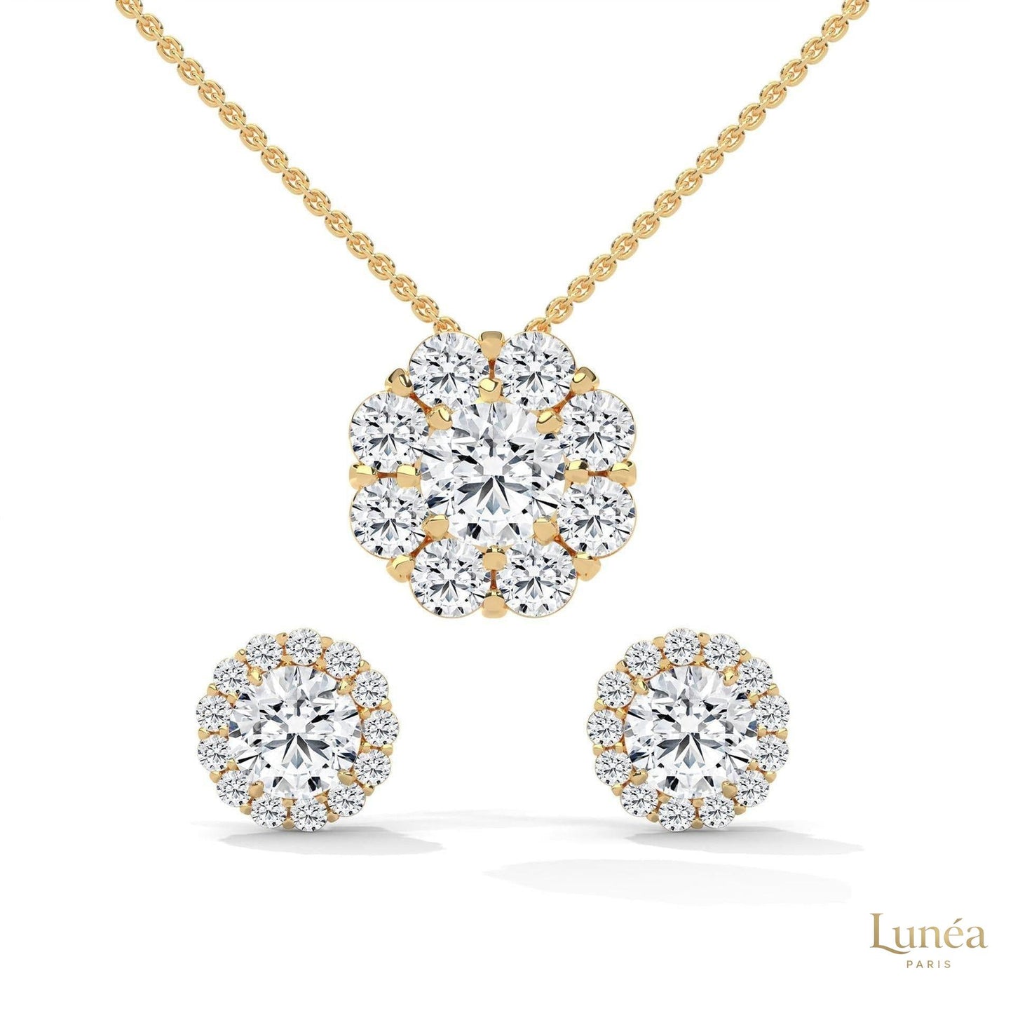 3.25 CT. Floral Cluster Diamond Earrings