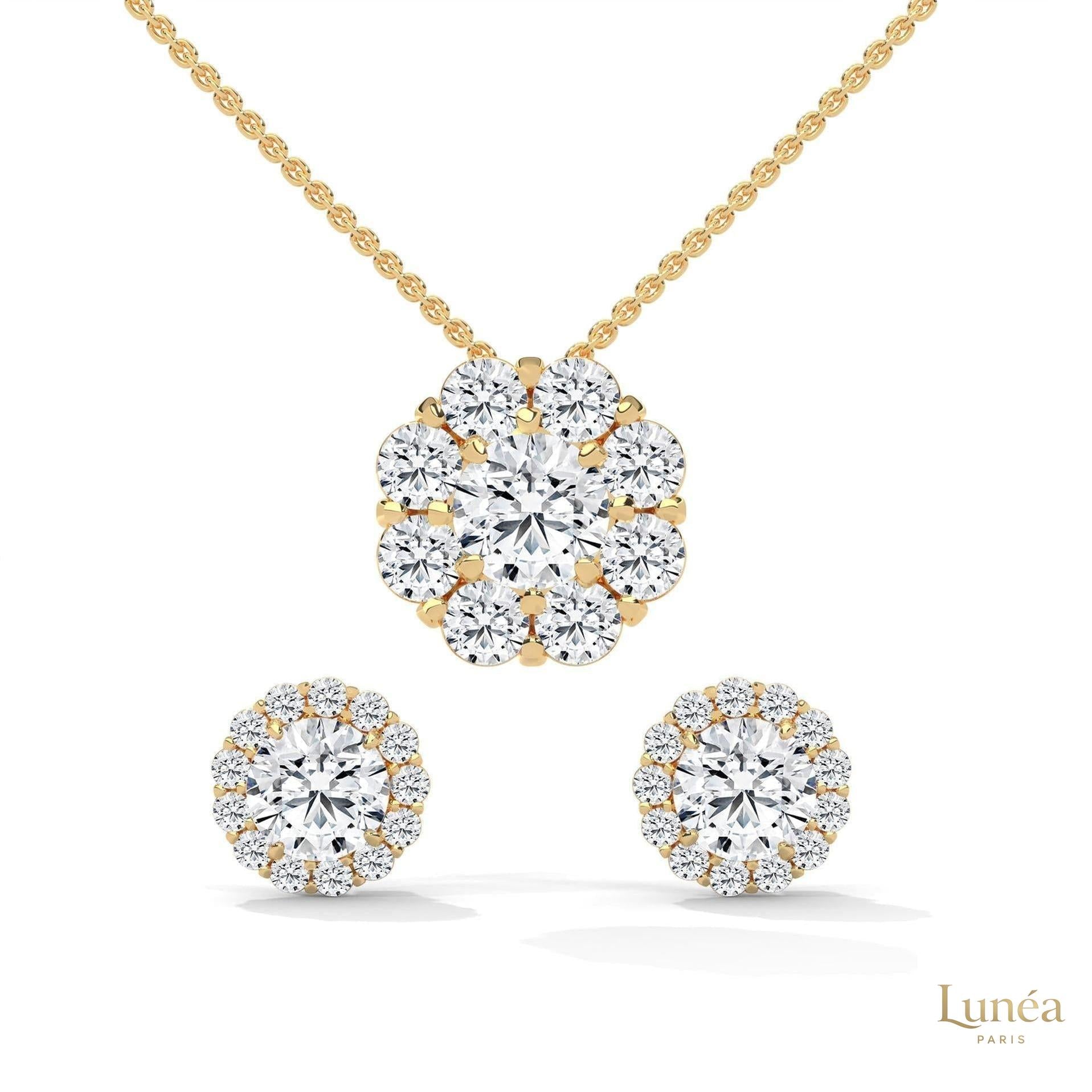 3.25 CT. Floral Cluster Diamond Earrings