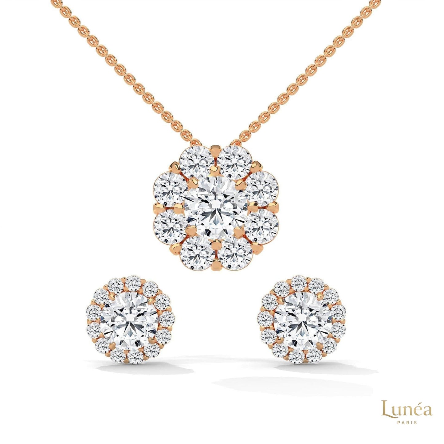 3.25 CT. Floral Cluster Diamond Earrings