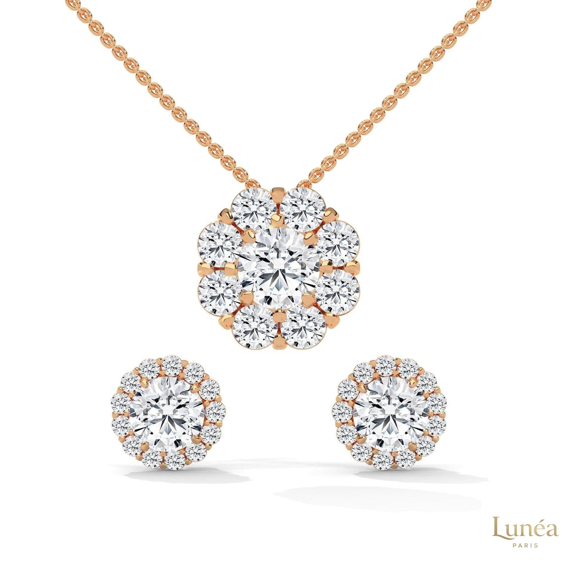 3.25 CT. Floral Cluster Diamond Earrings