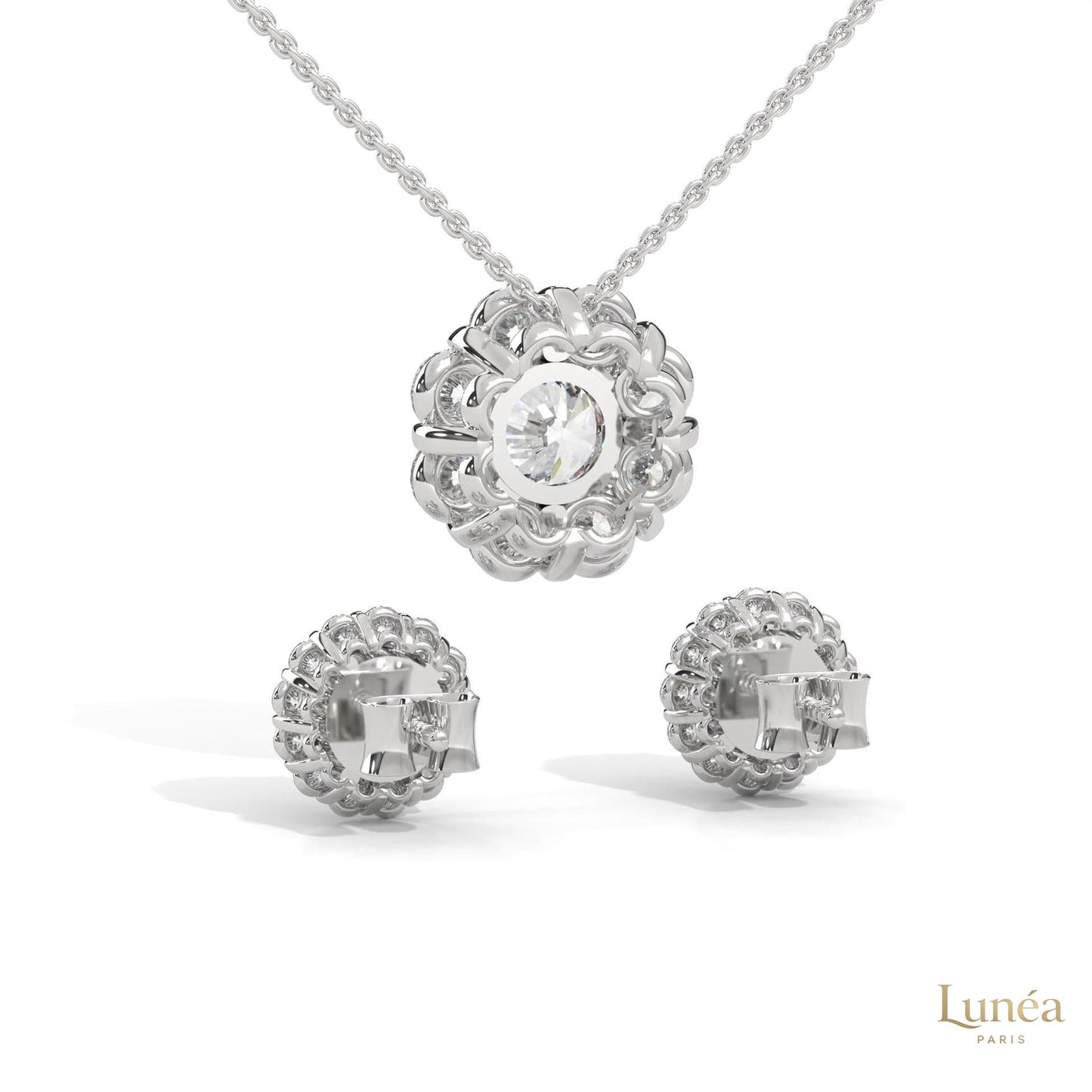 3.25 CT. Floral Cluster Diamond Earrings