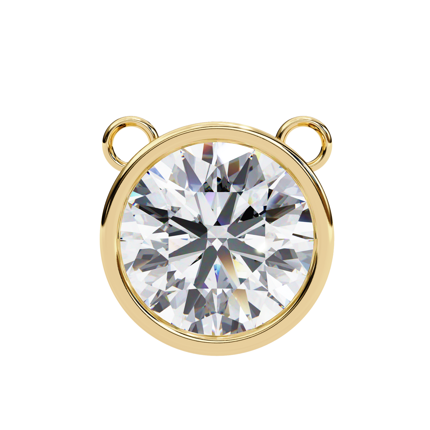 1.8 CT Round Lab-Grown Diamond Bezel Pendant Necklace in 14K Gold & Platinum