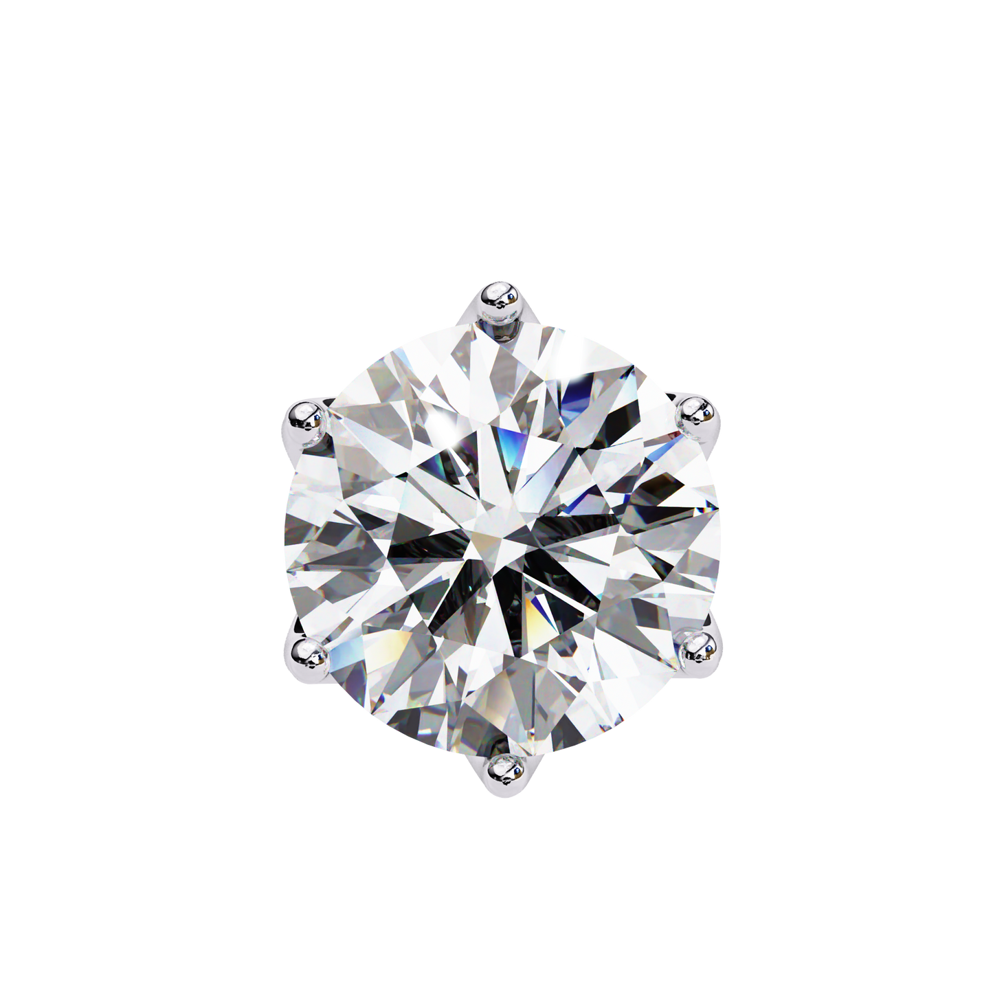 2.62 CTW Round Lab-Grown Diamond Crown-Set Stud Earrings in 14K Gold