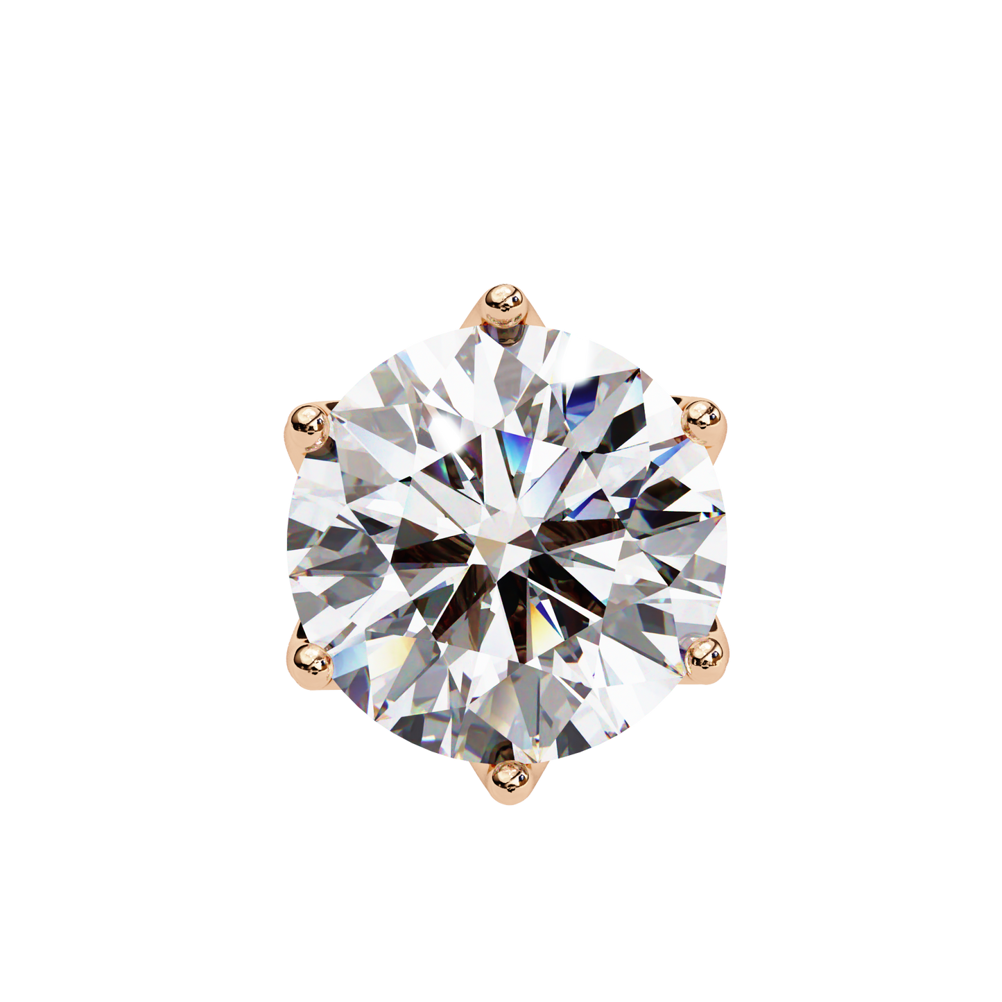 2.62 CTW Round Lab-Grown Diamond Crown-Set Stud Earrings in 14K Gold