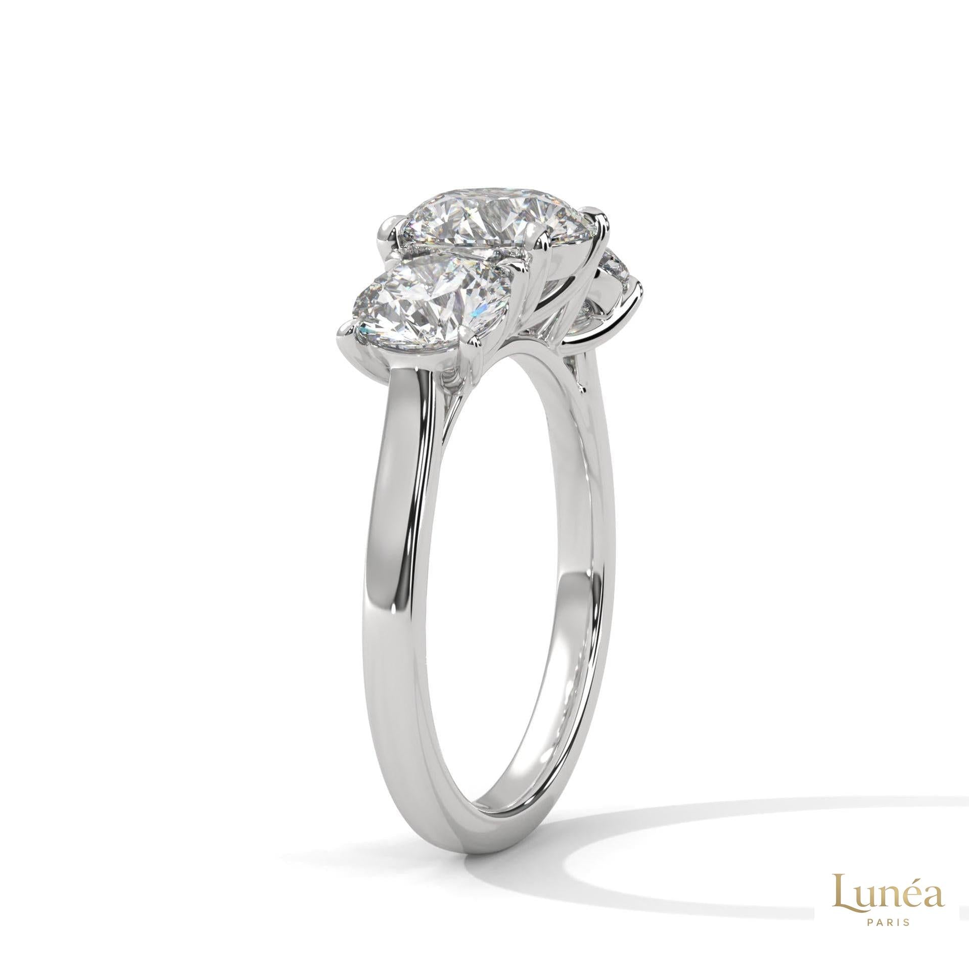 3.60 Ct. 3-Stone Lab Diamond Engagement Ring