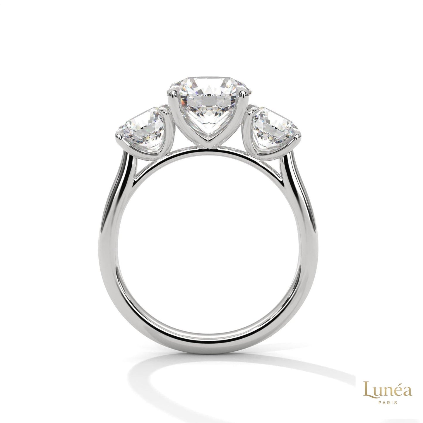 3.60 Ct. Three-Stone Lab Diamond Engagement Ring