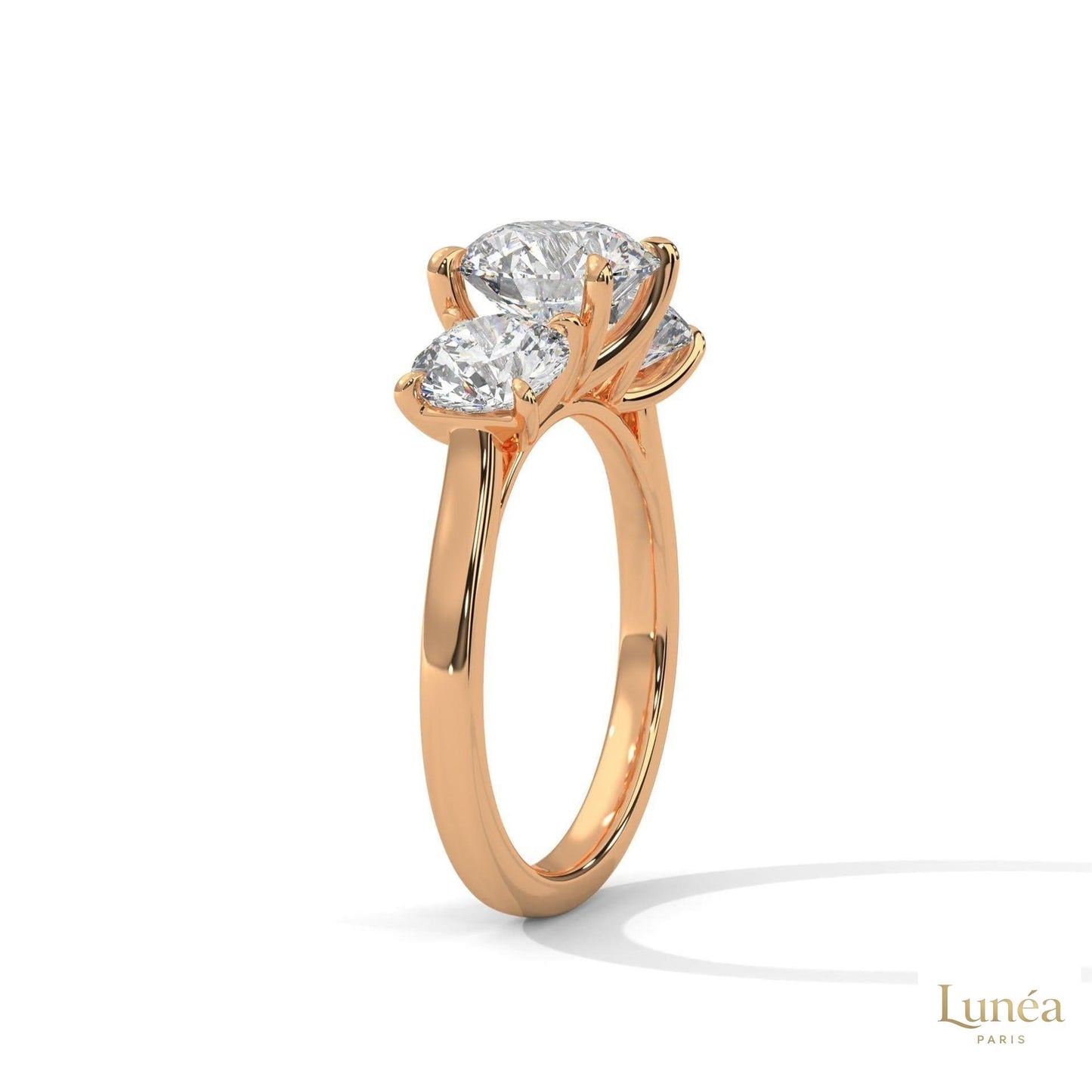 3.60 Ct. Three-Stone Lab Diamond Engagement Ring